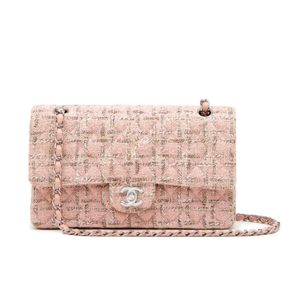 SOLD**** Chanel 2.55 Pink Tweed 10” Bag
